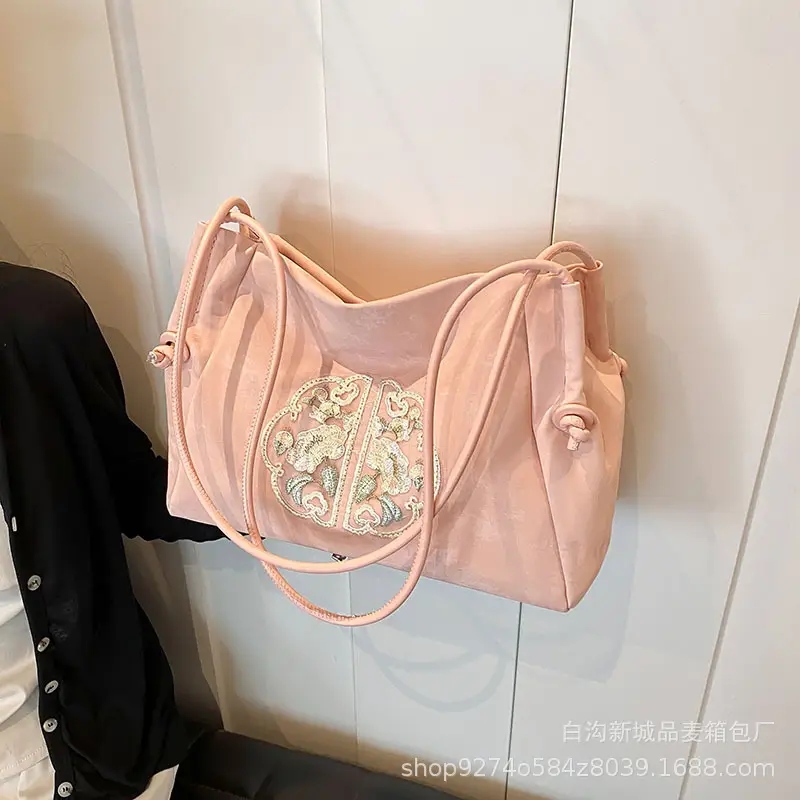 Silver Embroidered Shoulder Bag for Women 2026 - Image 4