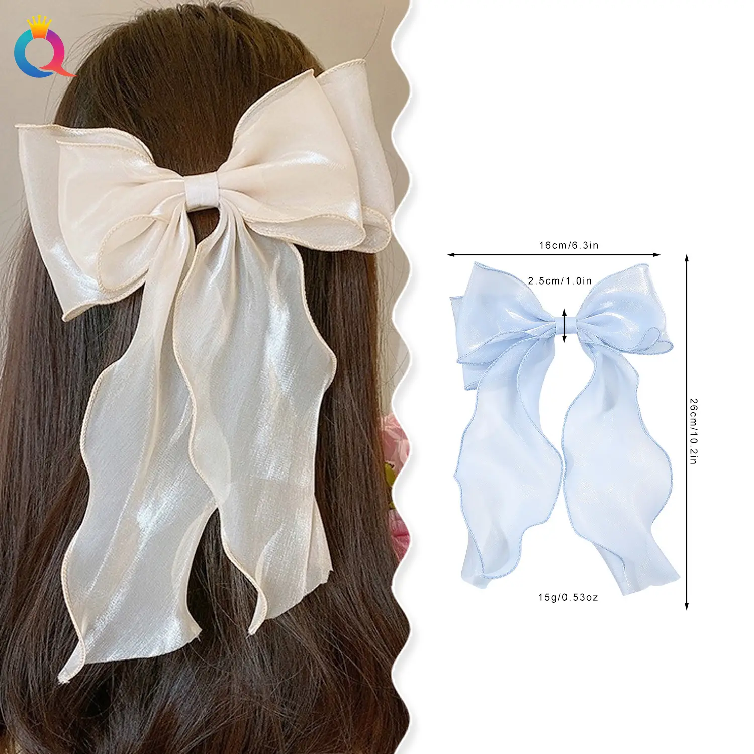 Maroon Bow Hairpin Mesh Ribbon Spring Clip Accessories - Image 16