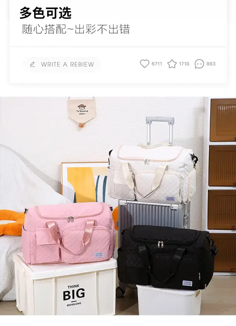 Pink Oxford Travel Bag Large Capacity — feature 15