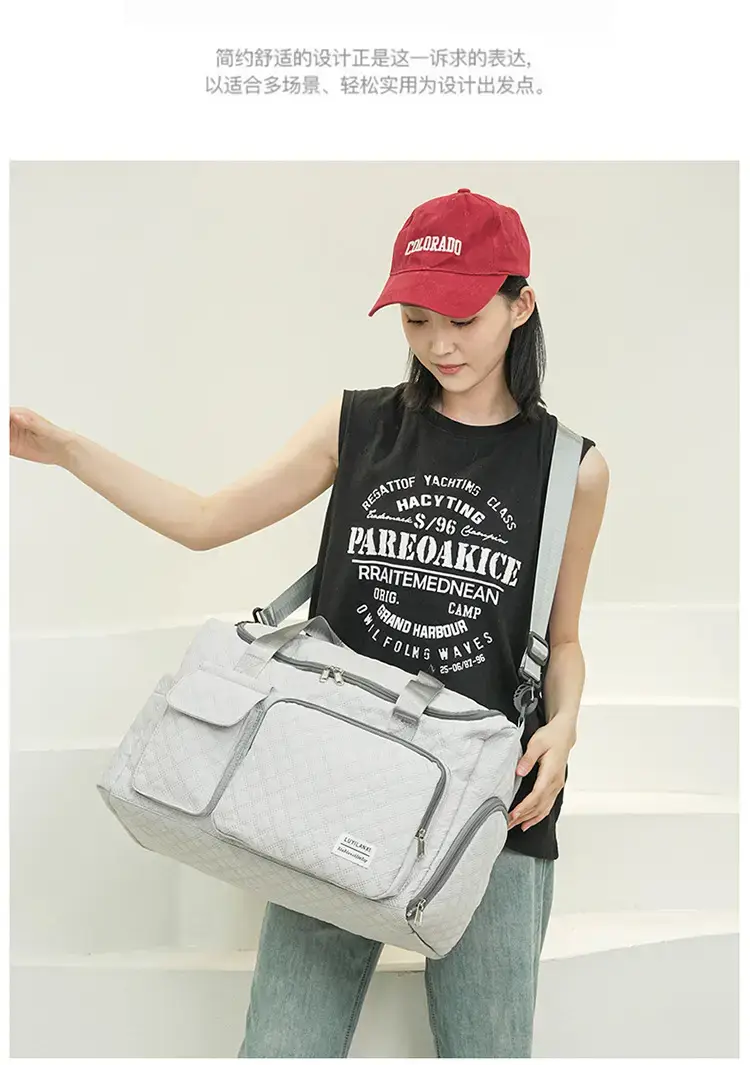 Pink Oxford Travel Bag Large Capacity — feature 9
