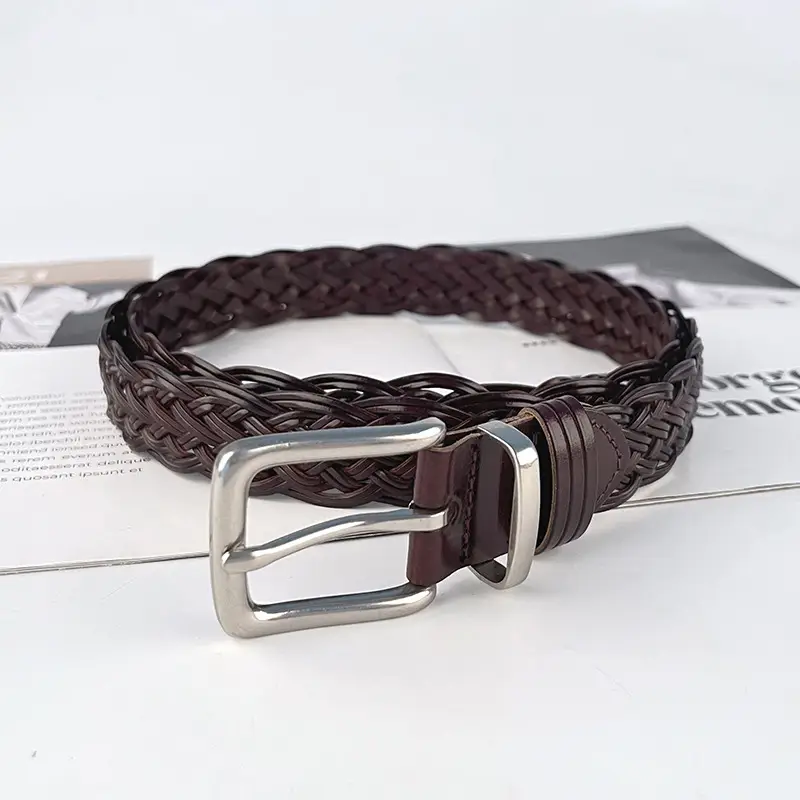 Vintage Braided Women's Belt with Silver Buckle - Image 10