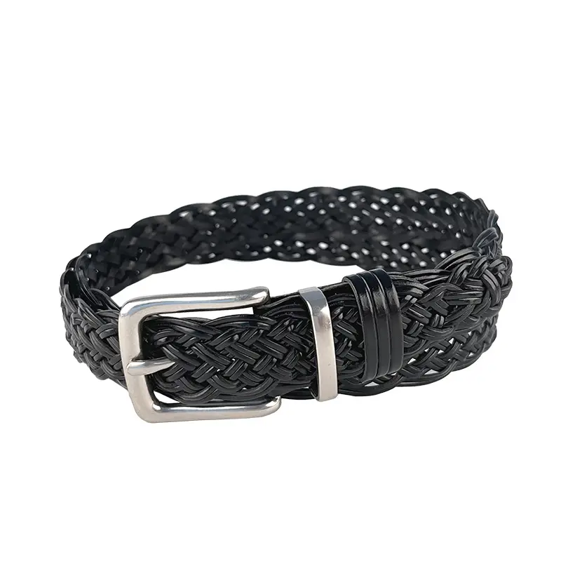 Vintage Braided Women's Belt with Silver Buckle - Image 12