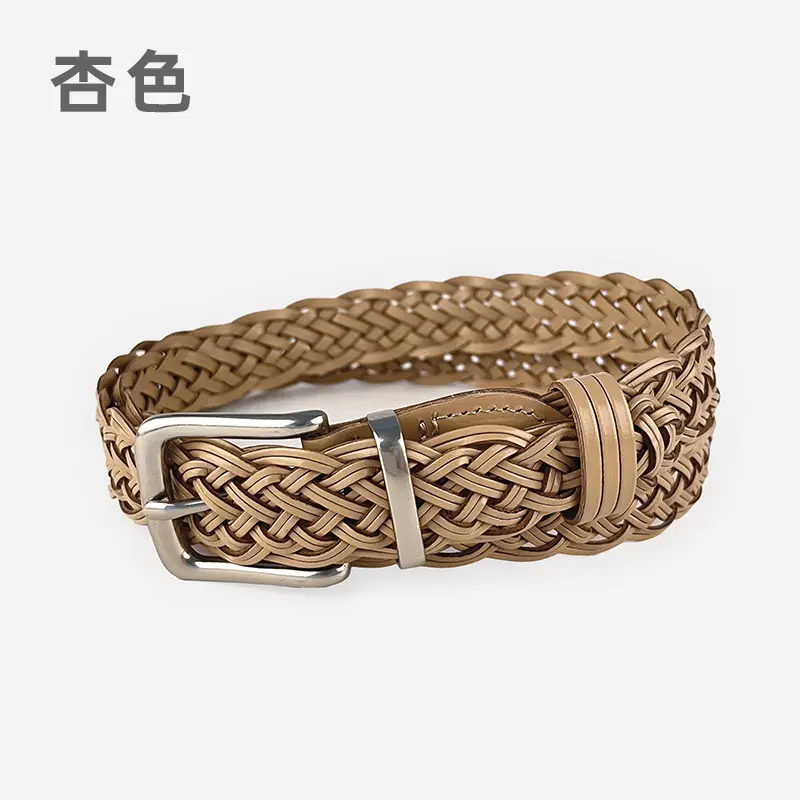 Vintage Braided Women's Belt with Silver Buckle - Image 2