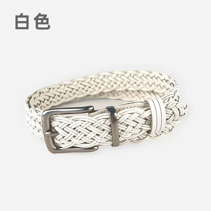 Vintage Braided Women's Belt with Silver Buckle - Image 4
