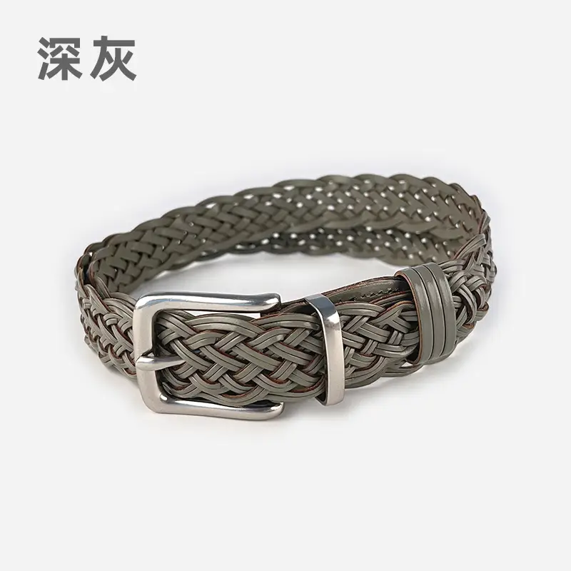 Vintage Braided Women's Belt with Silver Buckle - Image 5