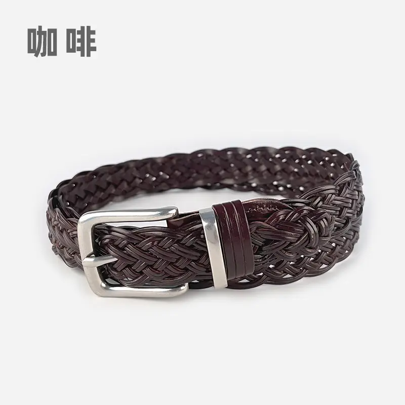 Vintage Braided Women's Belt with Silver Buckle - Image 6