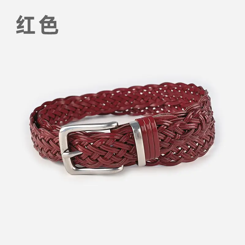 Vintage Braided Women's Belt with Silver Buckle - Image 7