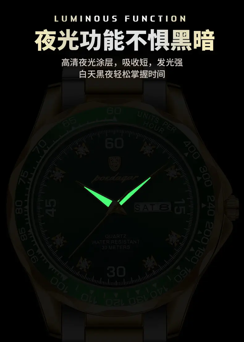 Swiss brand men's watch new fashion waterproof luminous quartz watch live foreign trade explosions a generation of hair — feature 13