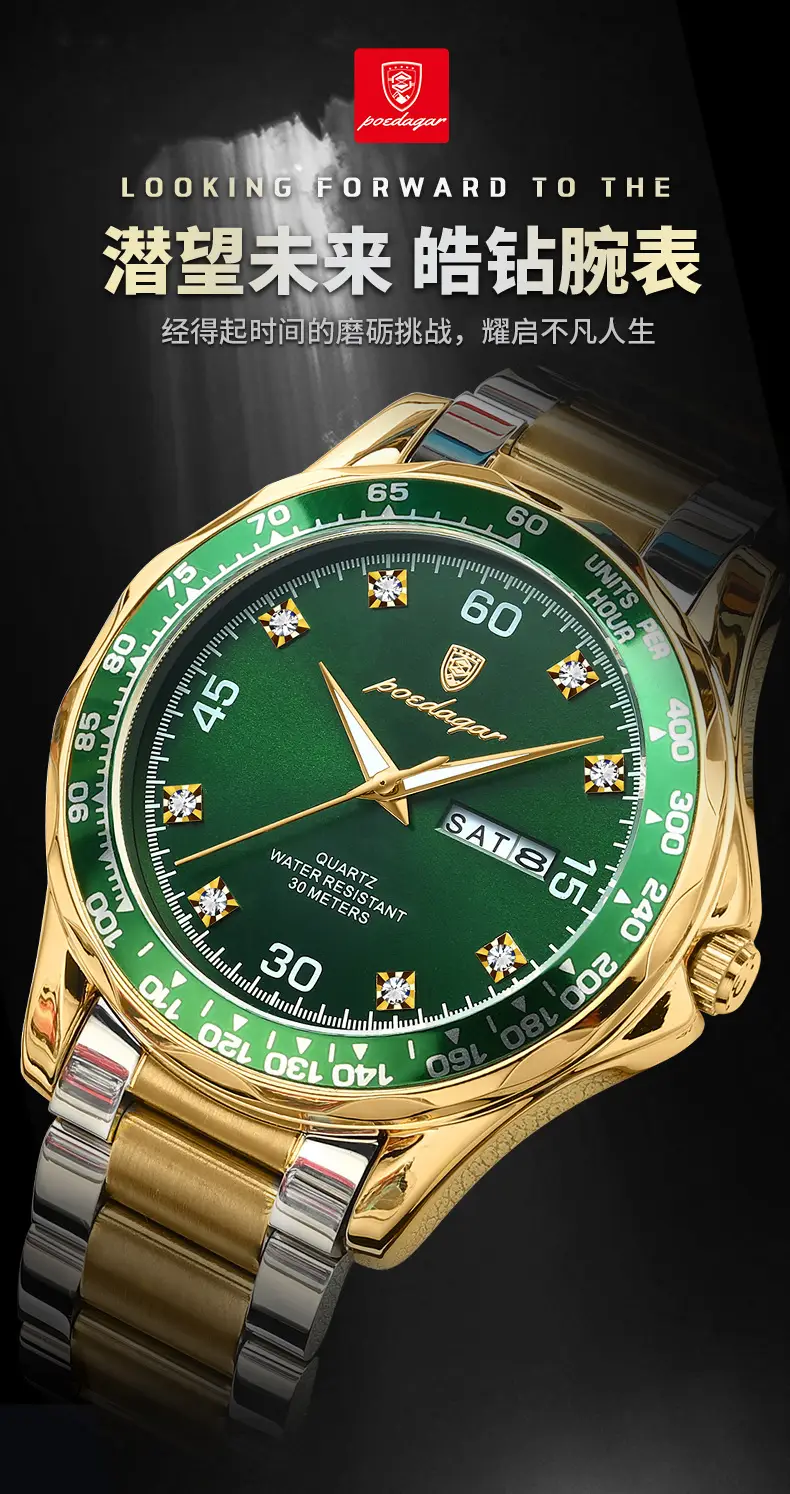 Swiss brand men's watch new fashion waterproof luminous quartz watch live foreign trade explosions a generation of hair — feature 3