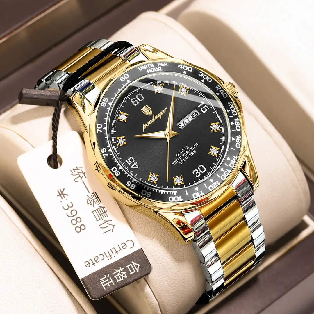 Swiss brand men's watch new fashion waterproof luminous quartz watch live foreign trade explosions a generation of hair - Image 2