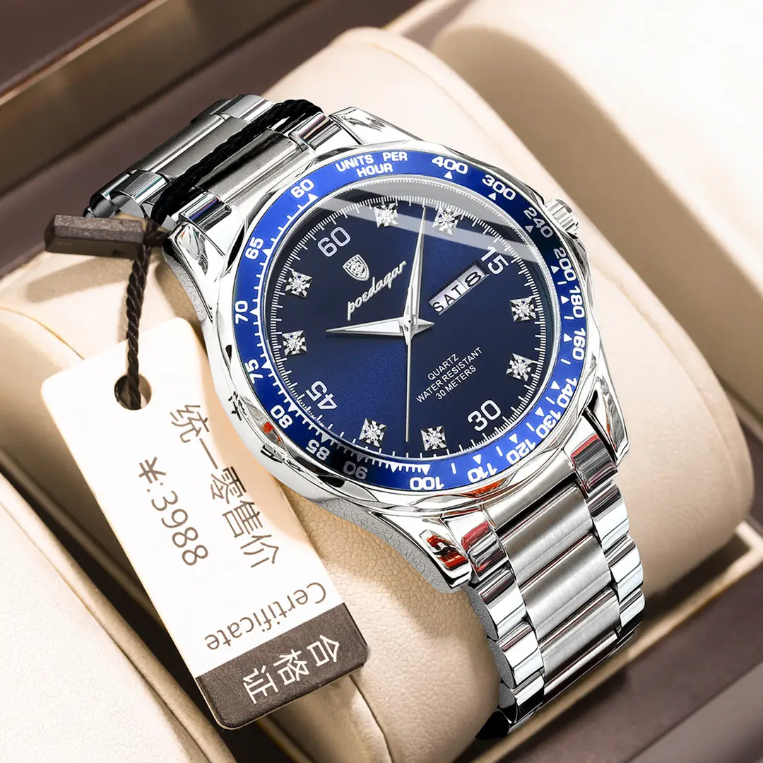Swiss brand men's watch new fashion waterproof luminous quartz watch live foreign trade explosions a generation of hair - Image 3