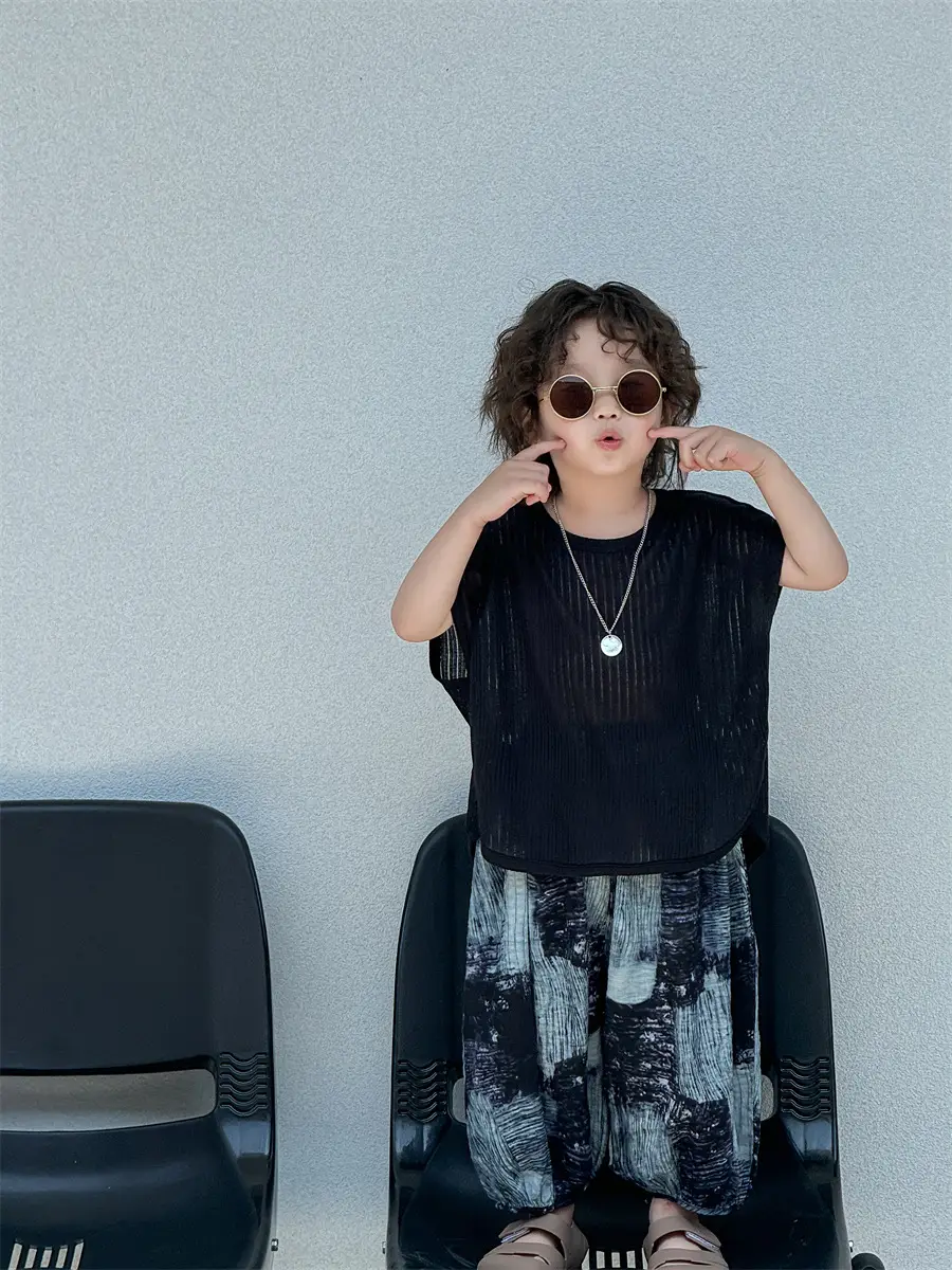 Baby's Black Tank Top with Printed Pants Set - Image 6