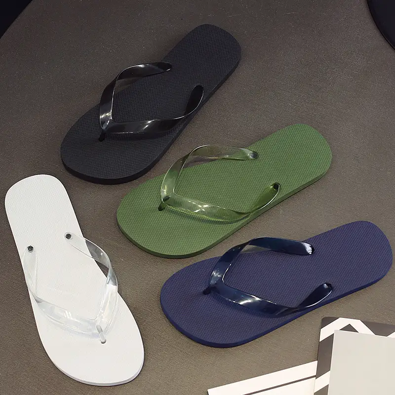 Simple Solid Color Men's Summer Outdoor Flip-Flops Trendy Korean Style Non-Slip Beach Sandals Wholesale