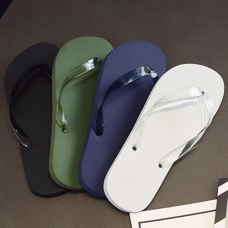 Simple Solid Color Men's Summer Outdoor Flip-Flops Trendy Korean Style Non-Slip Beach Sandals Wholesale