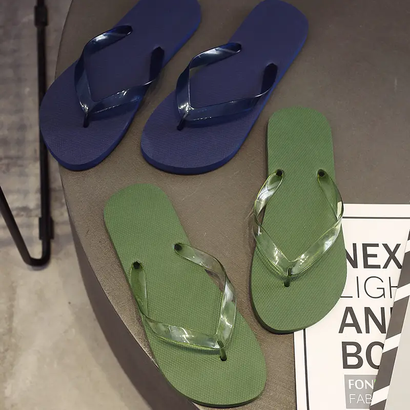 Simple Solid Color Men's Summer Outdoor Flip-Flops Trendy Korean Style Non-Slip Beach Sandals Wholesale