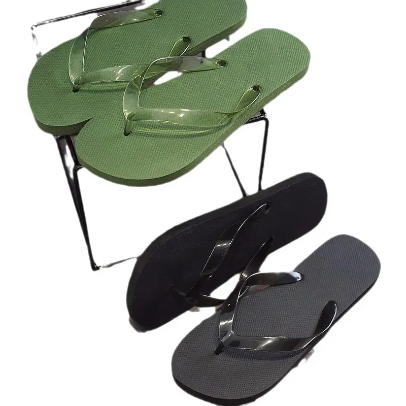 Simple Solid Color Men's Summer Outdoor Flip-Flops Trendy Korean Style Non-Slip Beach Sandals Wholesale