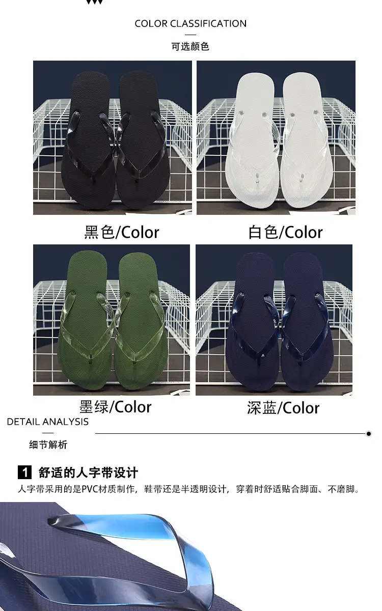 Simple Solid Color Men's Summer Outdoor Flip-Flops Trendy Korean Style Non-Slip Beach Sandals Wholesale — feature 3