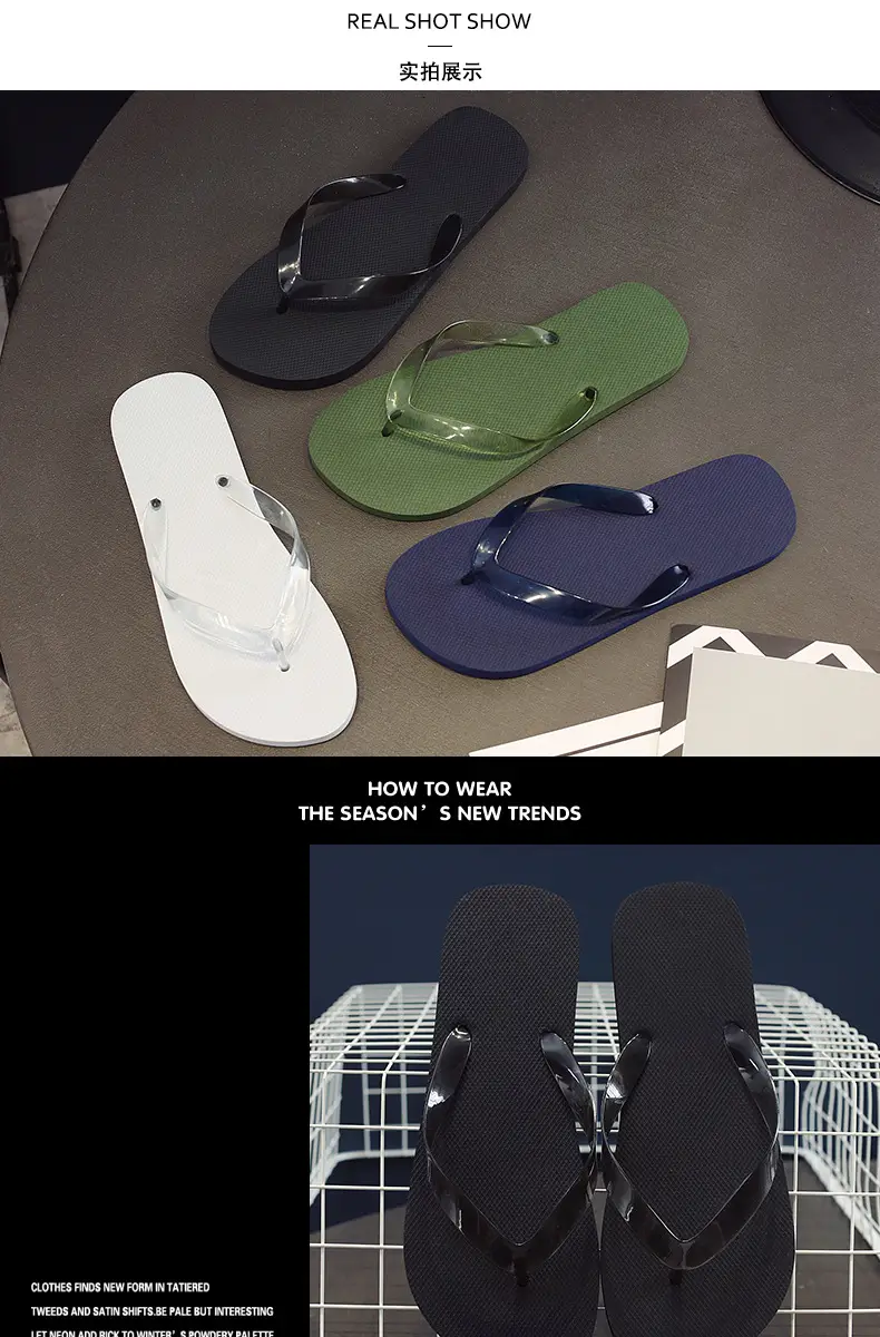Simple Solid Color Men's Summer Outdoor Flip-Flops Trendy Korean Style Non-Slip Beach Sandals Wholesale — feature 6