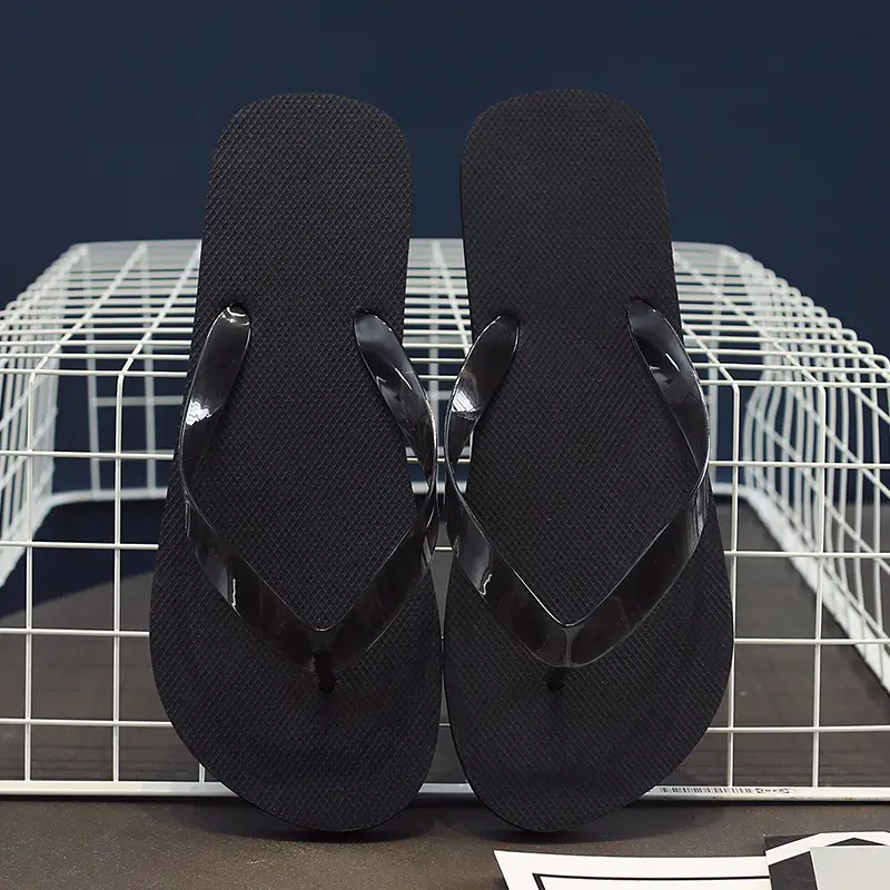 Simple Solid Color Men's Summer Outdoor Flip-Flops Trendy Korean Style Non-Slip Beach Sandals Wholesale