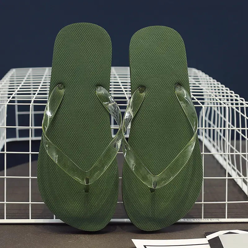 Simple Solid Color Men's Summer Outdoor Flip-Flops Trendy Korean Style Non-Slip Beach Sandals Wholesale