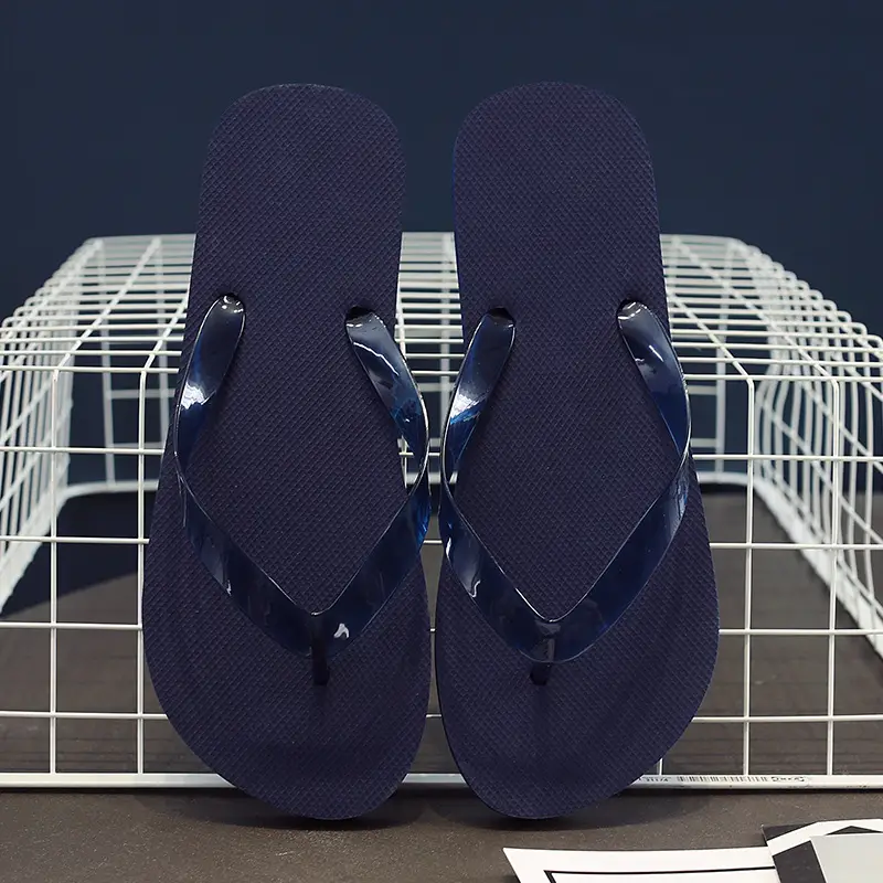 Simple Solid Color Men's Summer Outdoor Flip-Flops Trendy Korean Style Non-Slip Beach Sandals Wholesale