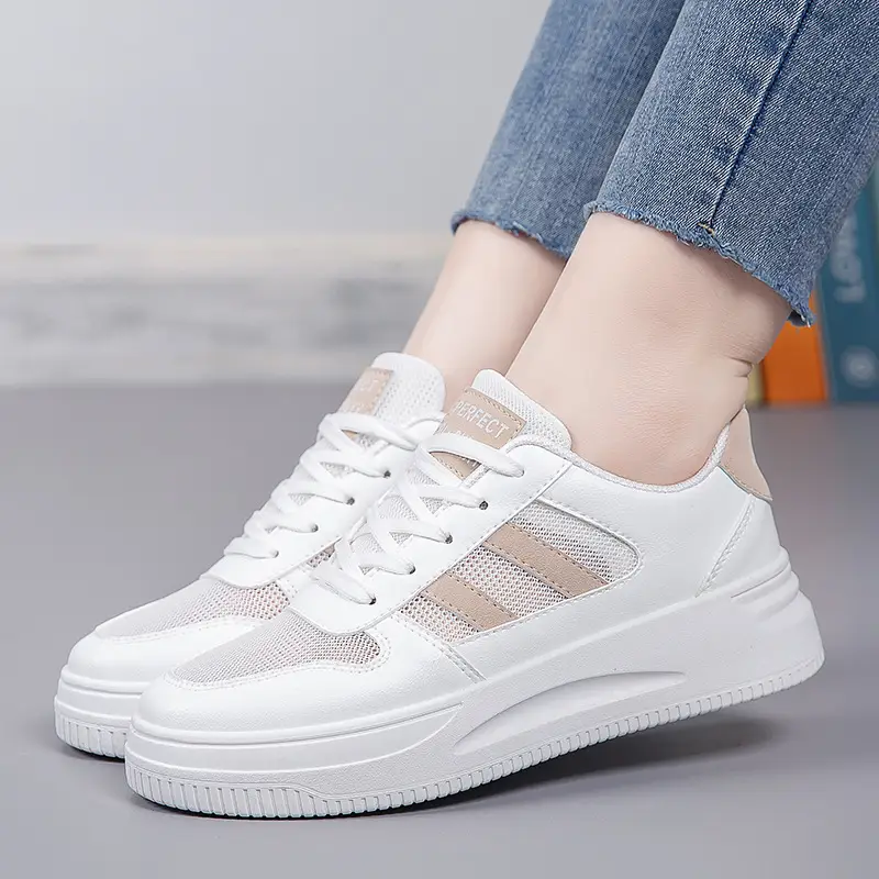 Breathable Thick-Soled Lightweight White Sneakers for Women 2026 New Summer Hot-Selling Mesh Casual Sports Shoes Ins Trendy Versatile