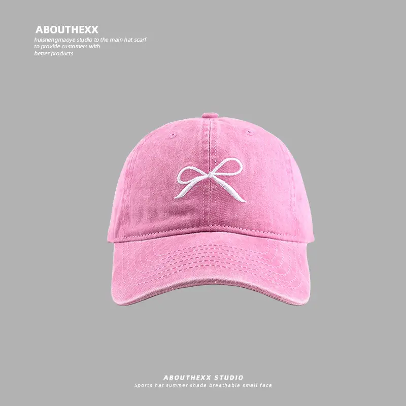 Pink Bow Embroidered Baseball Cap for Kids Primary School - Image 14