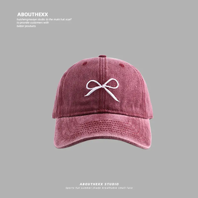 Pink Bow Embroidered Baseball Cap for Kids Primary School - Image 17