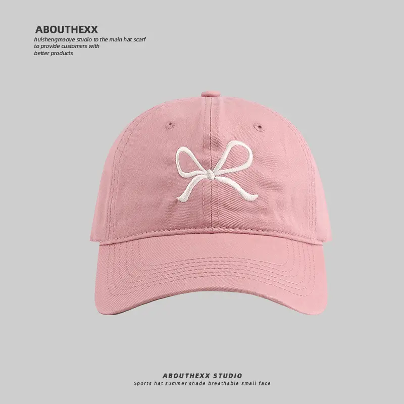 Pink Bow Embroidered Baseball Cap for Kids Primary School - Image 28