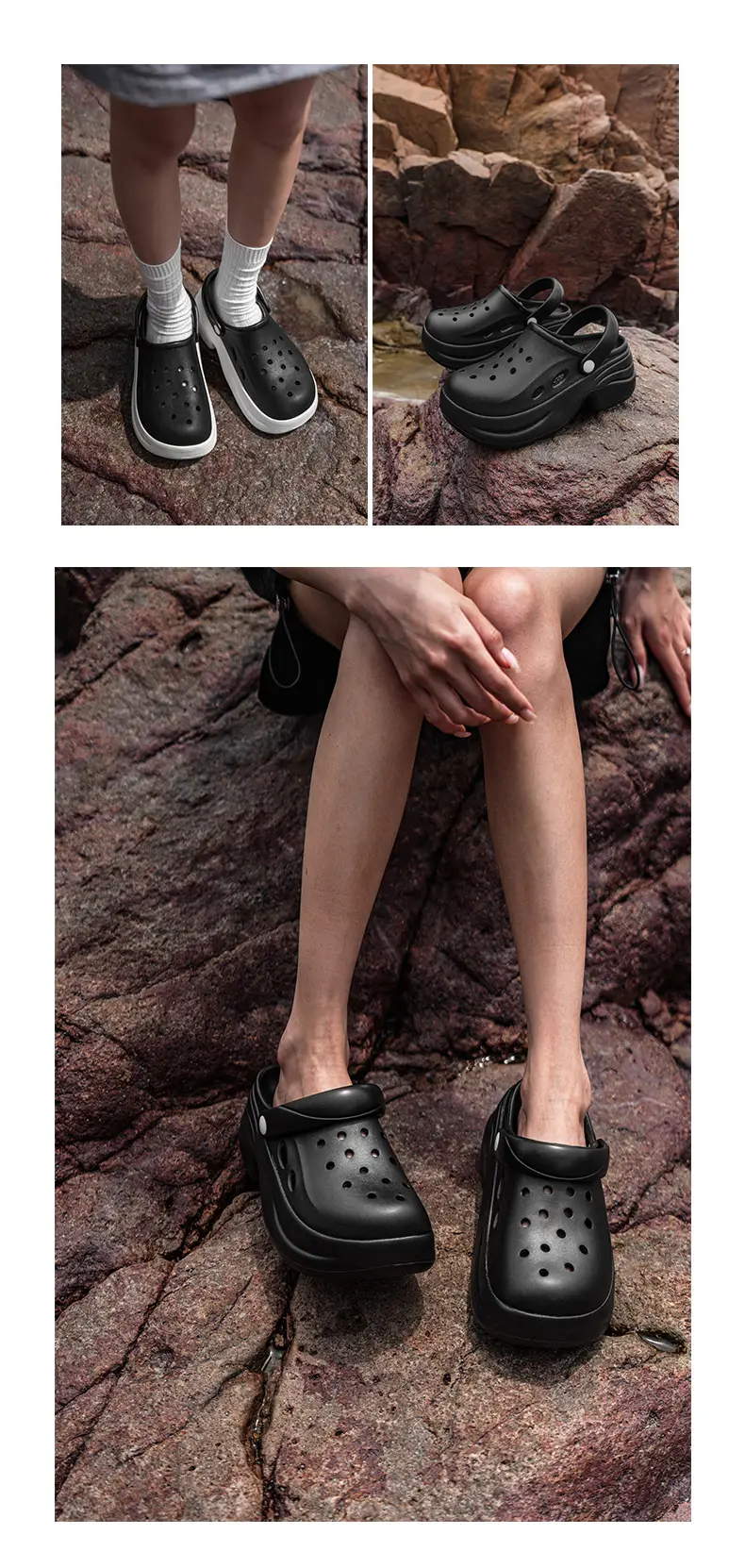 Women's Hole Shoes Summer New Home Wear Non-slip Deodorant Slippers Outdoor Casual Wear-resistant High-value Sandals — feature 39