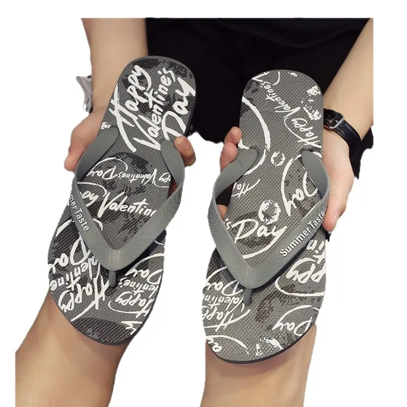 Wholesale Men's Printed Flip Flops Summer Wear