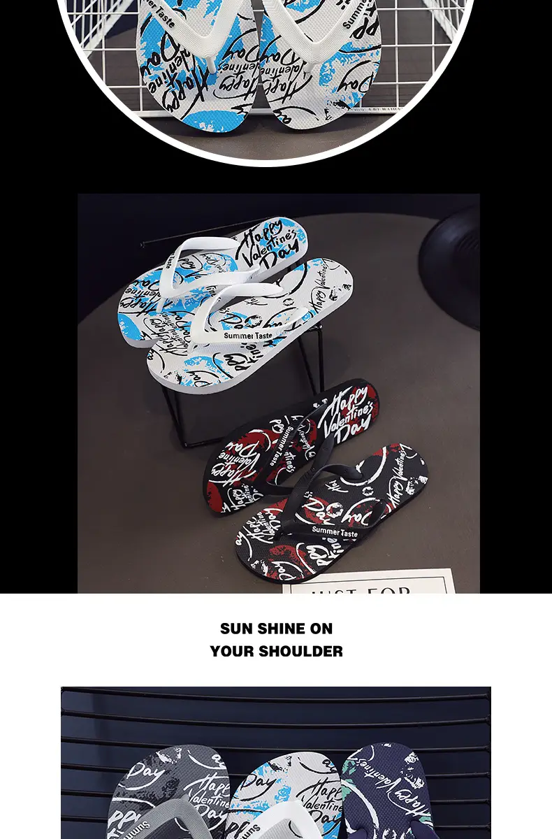 Wholesale Men's Printed Flip Flops Summer Wear — feature 10