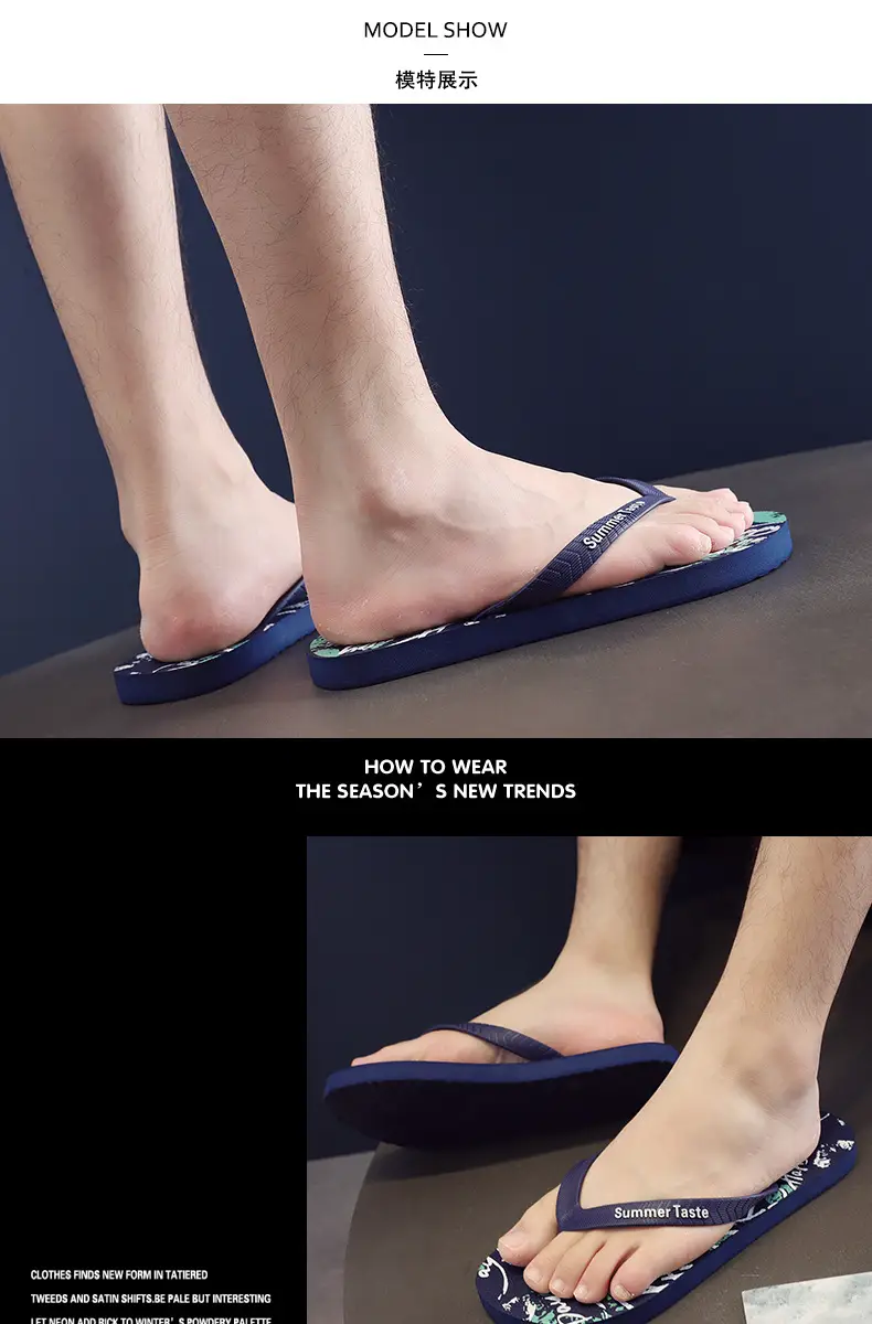 Wholesale Men's Printed Flip Flops Summer Wear — feature 12