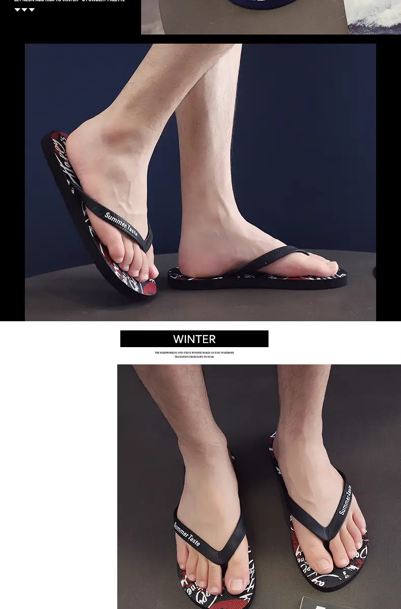 Wholesale Men's Printed Flip Flops Summer Wear — feature 13