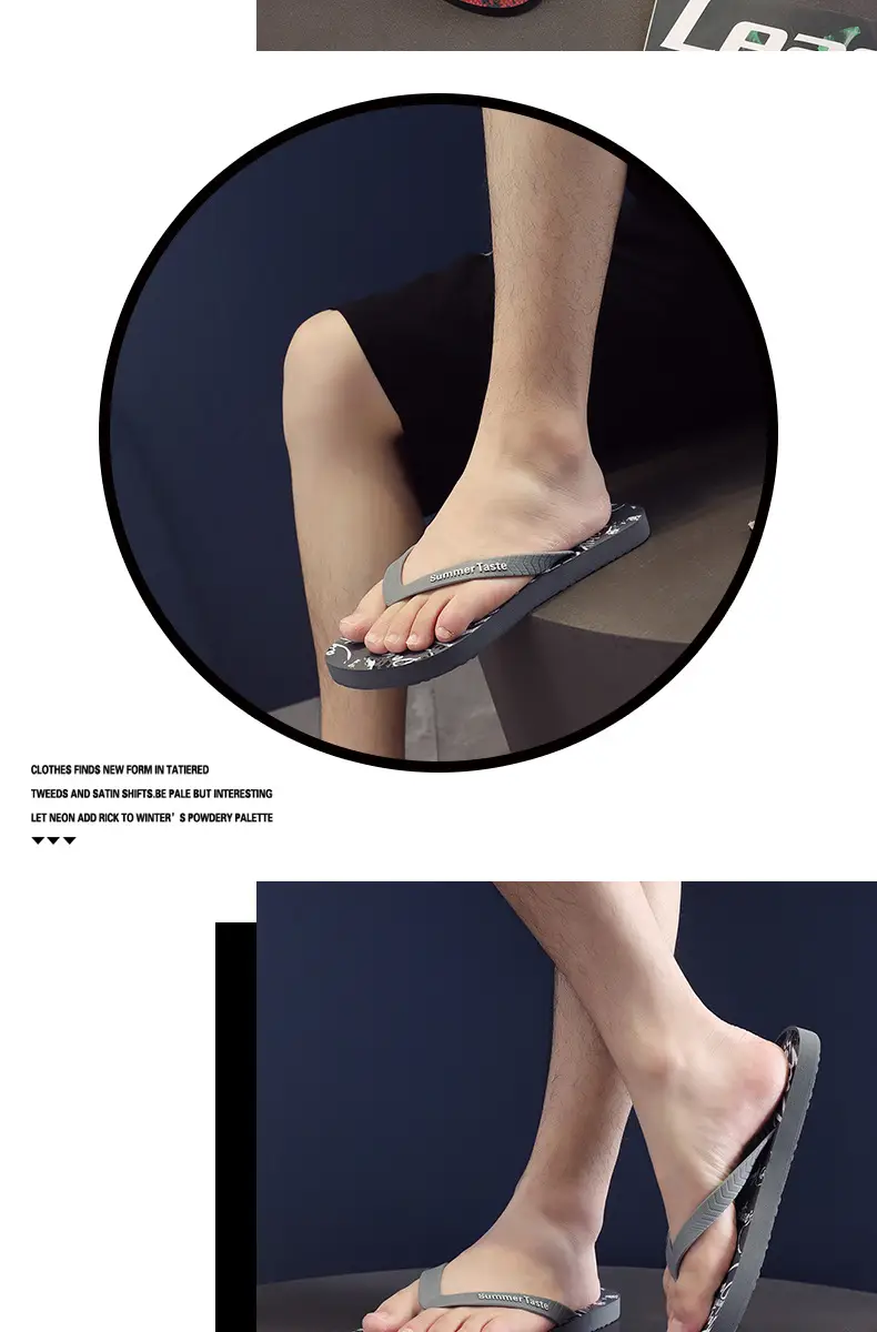 Wholesale Men's Printed Flip Flops Summer Wear — feature 14