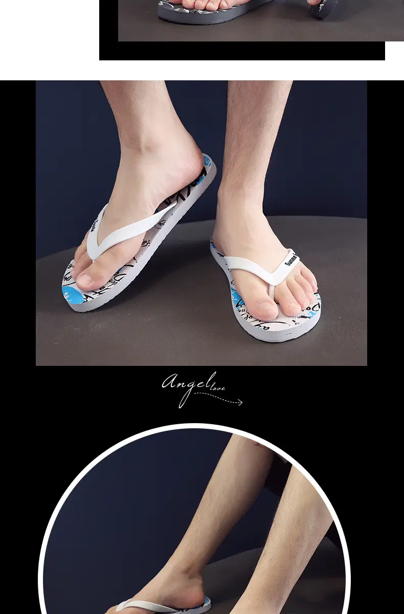 Wholesale Men's Printed Flip Flops Summer Wear — feature 15
