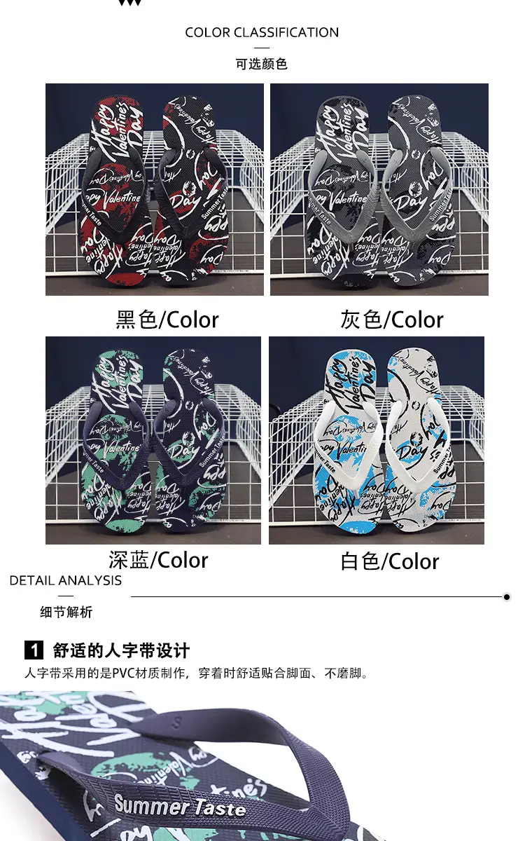Wholesale Men's Printed Flip Flops Summer Wear — feature 3
