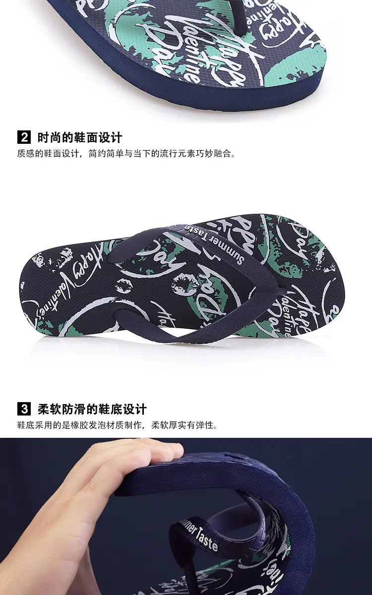 Wholesale Men's Printed Flip Flops Summer Wear — feature 4