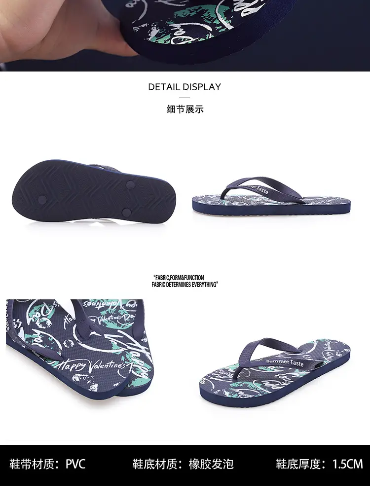 Wholesale Men's Printed Flip Flops Summer Wear — feature 5