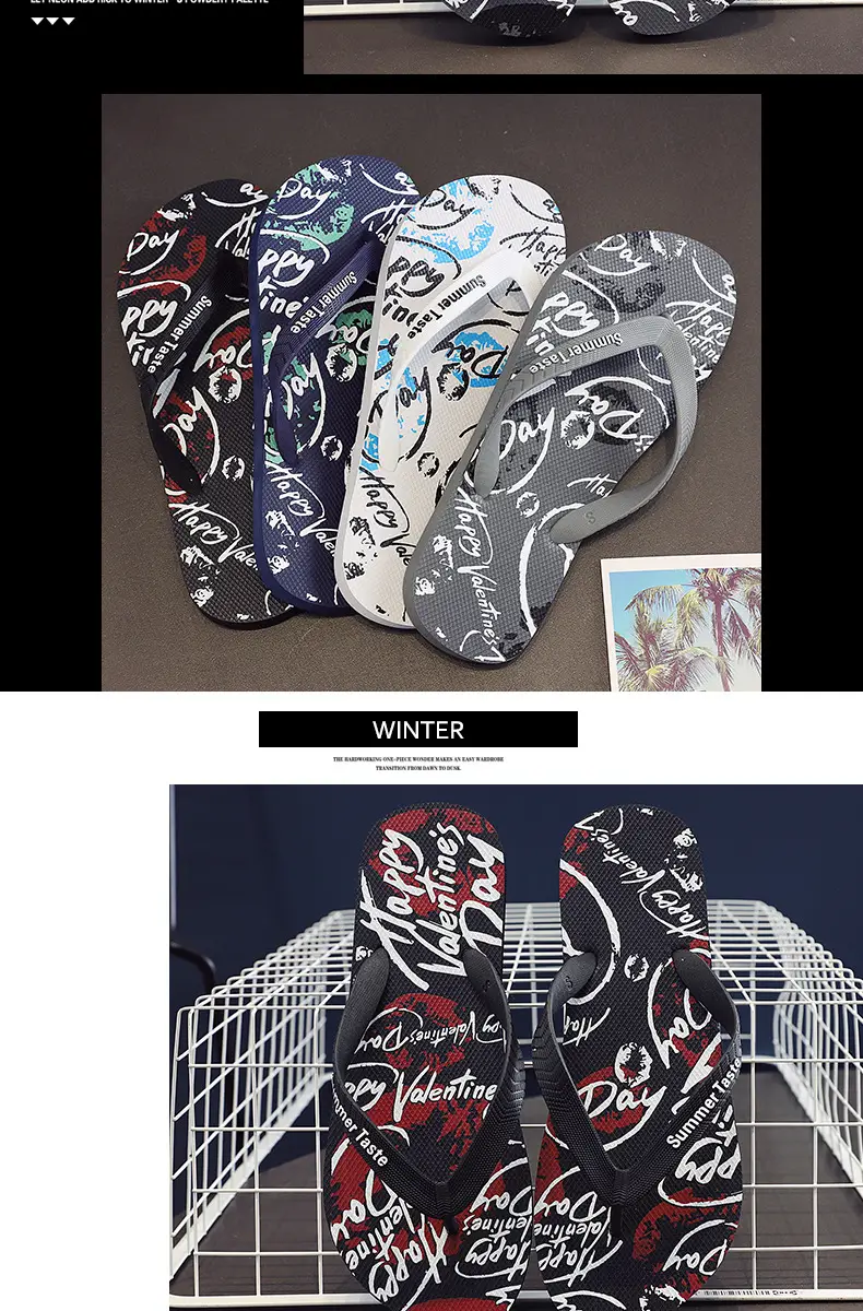 Wholesale Men's Printed Flip Flops Summer Wear — feature 7