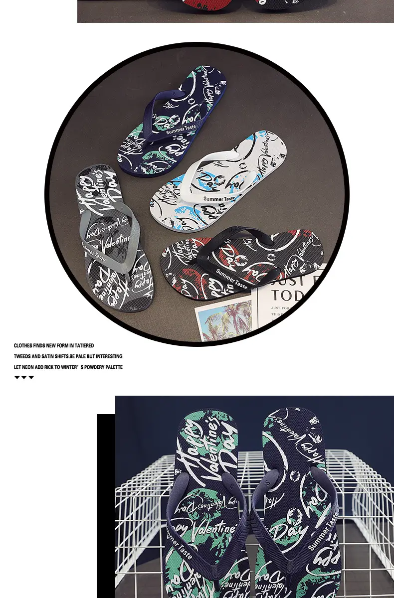 Wholesale Men's Printed Flip Flops Summer Wear — feature 8