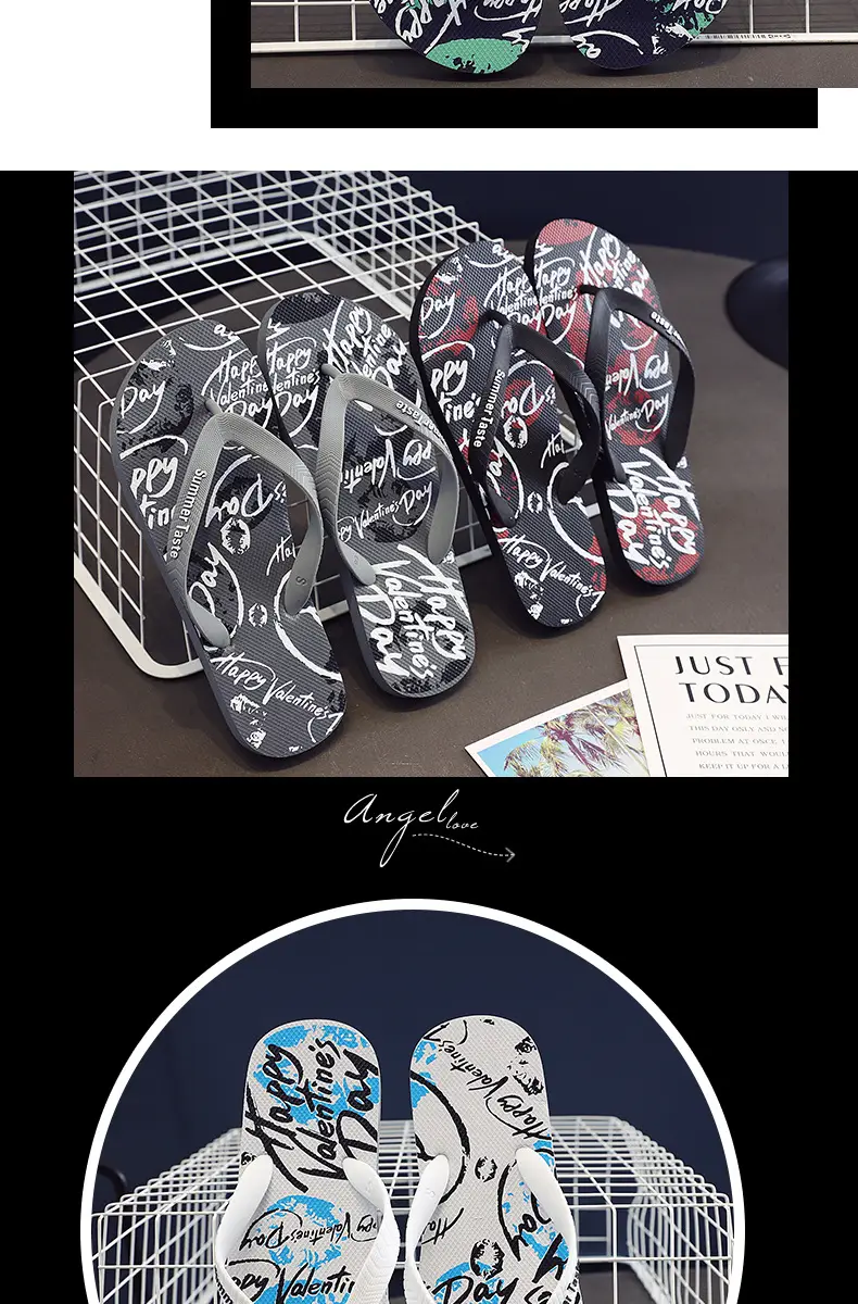 Wholesale Men's Printed Flip Flops Summer Wear — feature 9