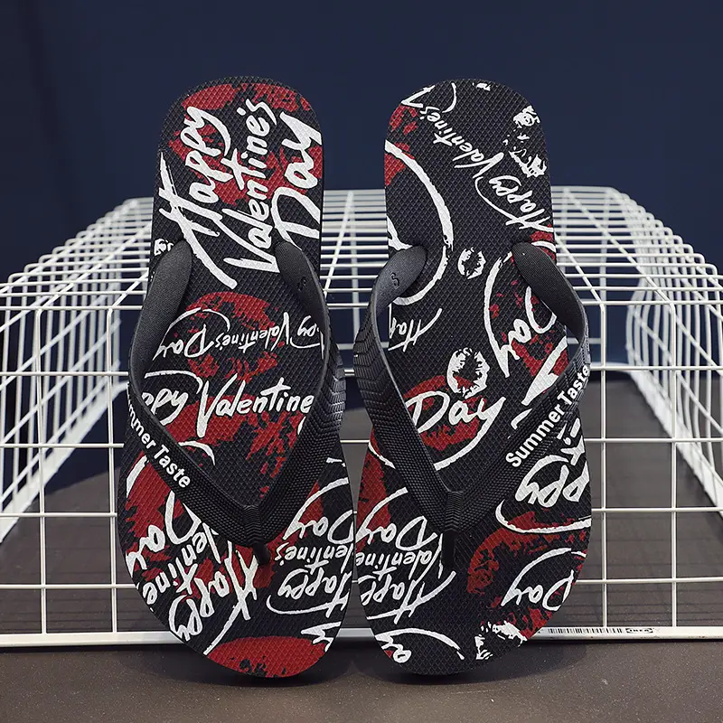 Wholesale Men's Printed Flip Flops Summer Wear
