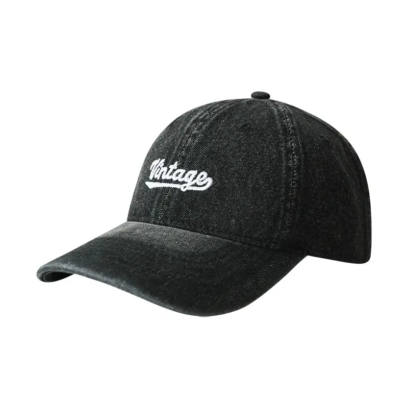 Denim Baseball Cap Four Season Retro Washed Soft Top Sun Visor - Image 9
