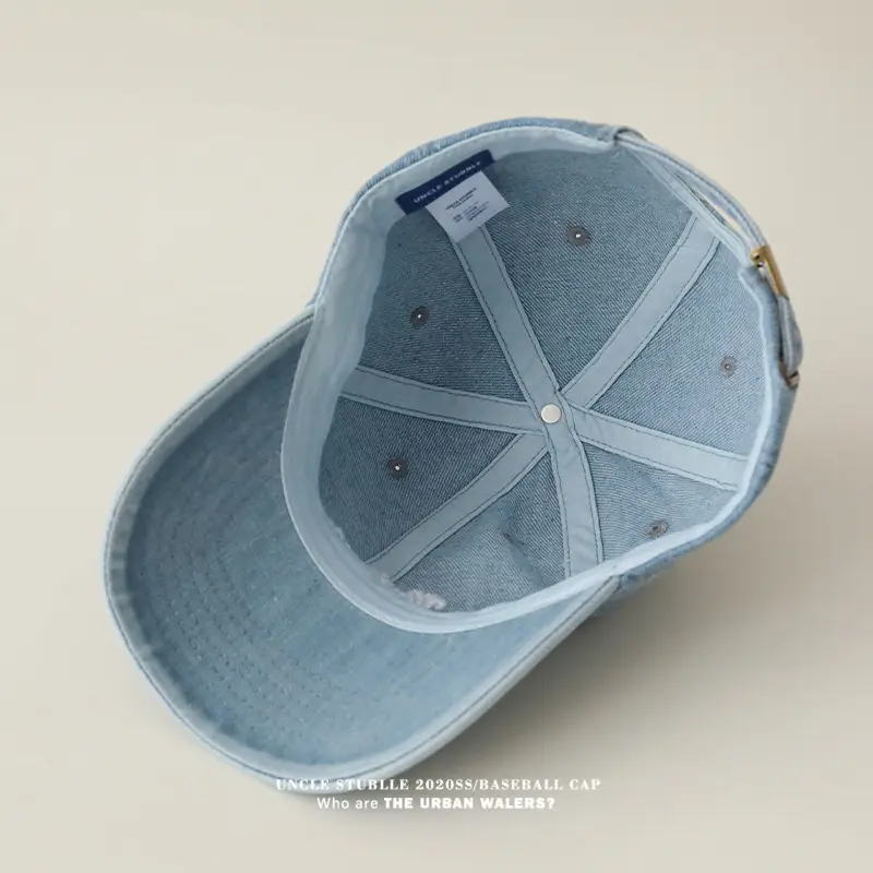 Denim Baseball Cap Four Season Retro Washed Soft Top Sun Visor — feature 5