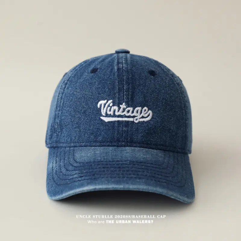 Denim Baseball Cap Four Season Retro Washed Soft Top Sun Visor — feature 9