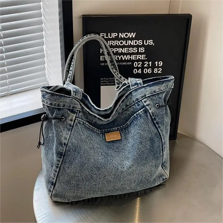 Korean Style Denim Shoulder Bag 2024 Summer - Image 4