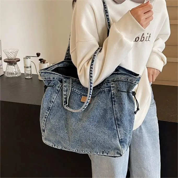 Korean Style Denim Shoulder Bag 2024 Summer - Image 5