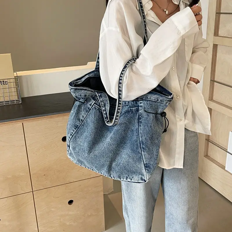 Korean Style Denim Shoulder Bag 2024 Summer - Image 2