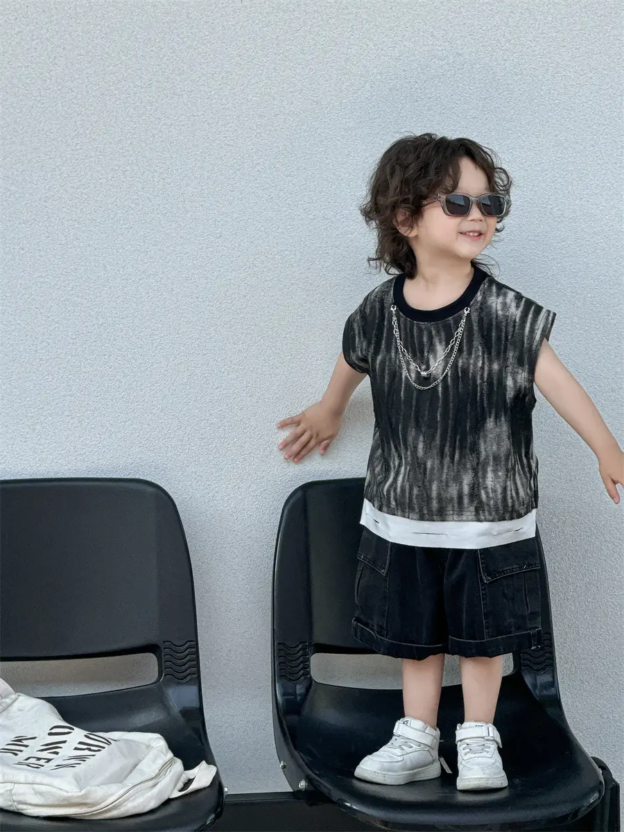 Boys Summer Sleeveless T-Shirt Kids 2025 Korean Style - Image 4